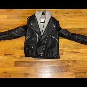 Faux leather moto jacket